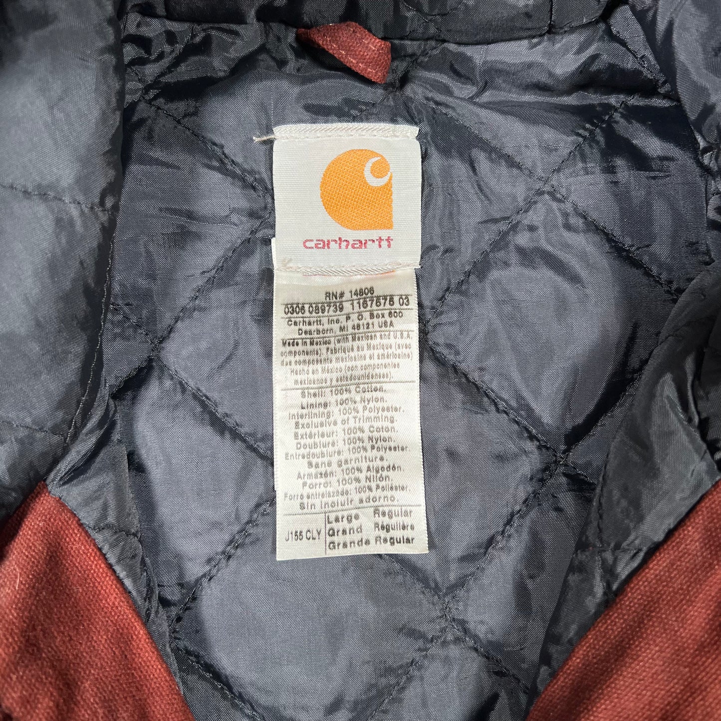 Y2K Carhartt Active J130 Clay Red Workwear Jacket Size Large USED v19889