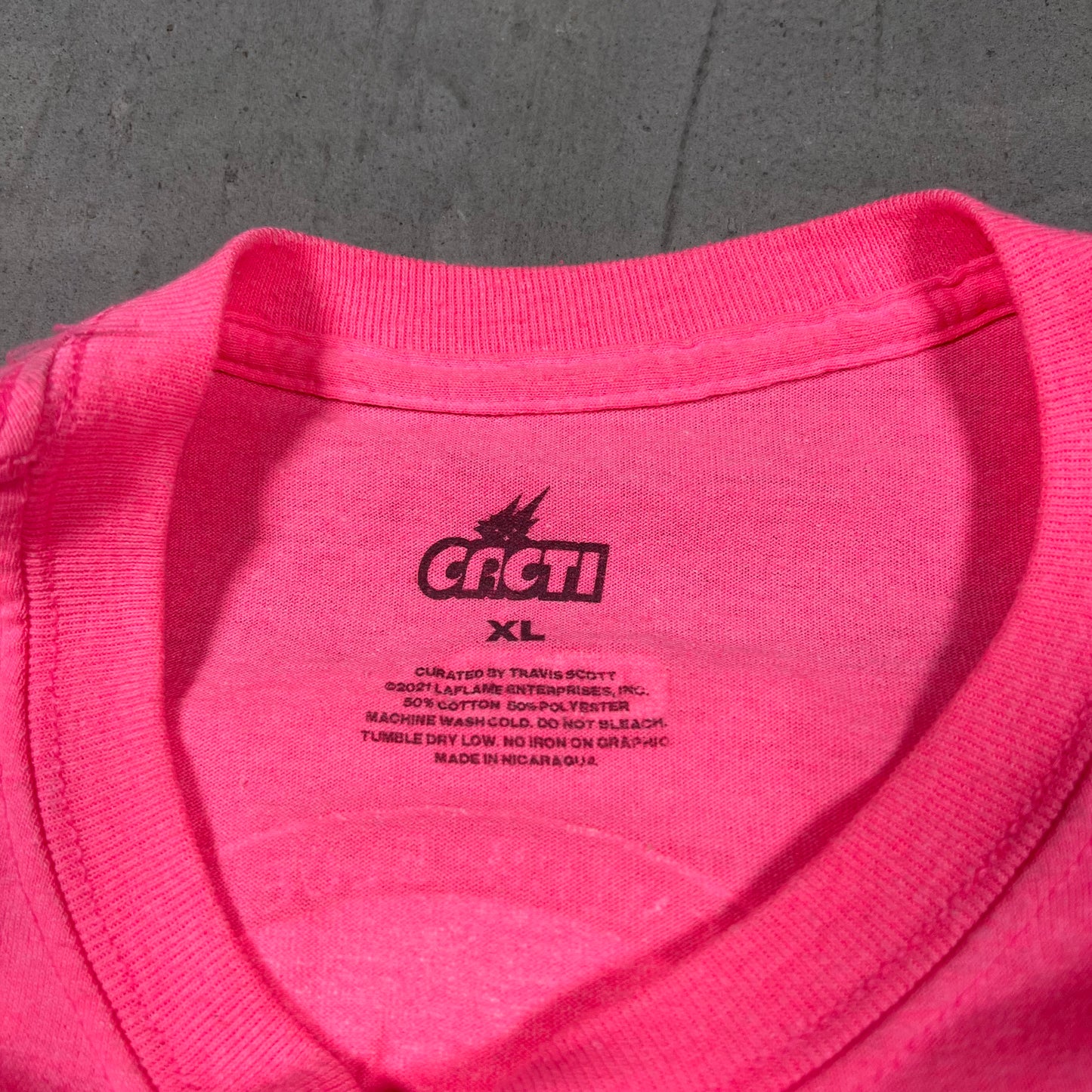 Travis Scott Cacti Seltzer Hot Pink Tee Size XL USED x18180
