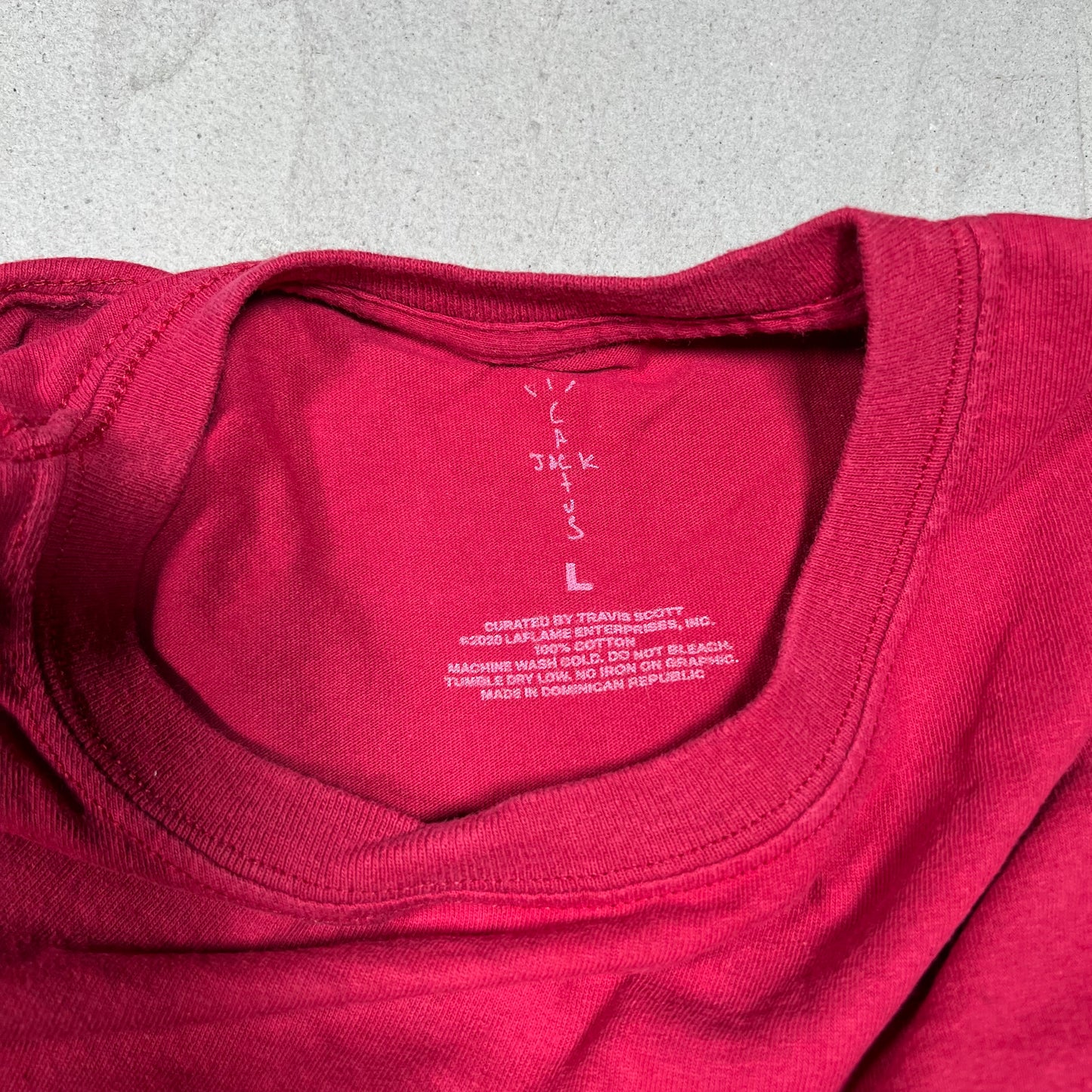Travis Scott Cactus Jack McDonalds Apple Pie Tee Maroon Size Large NEW x18169