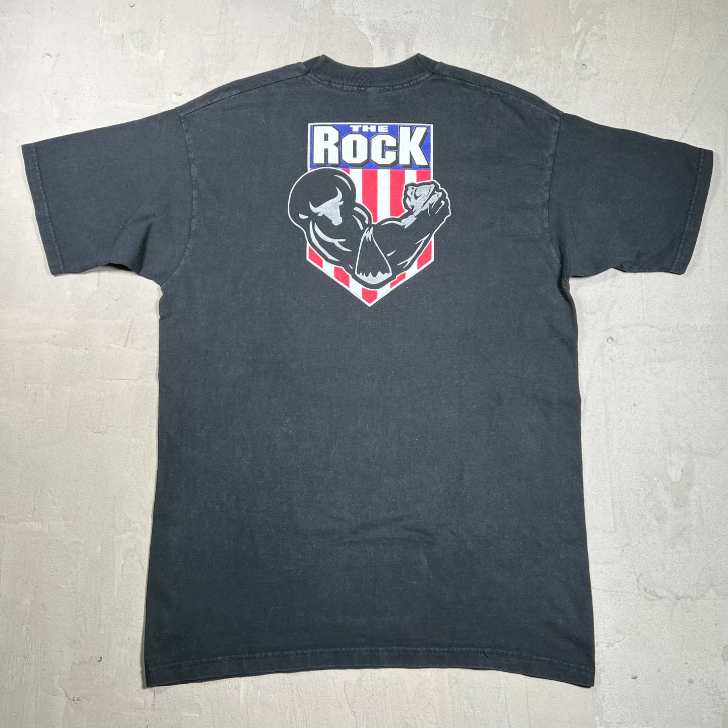 1998 The Rock Bull Cartoon Black Tee Size Large USED v19966