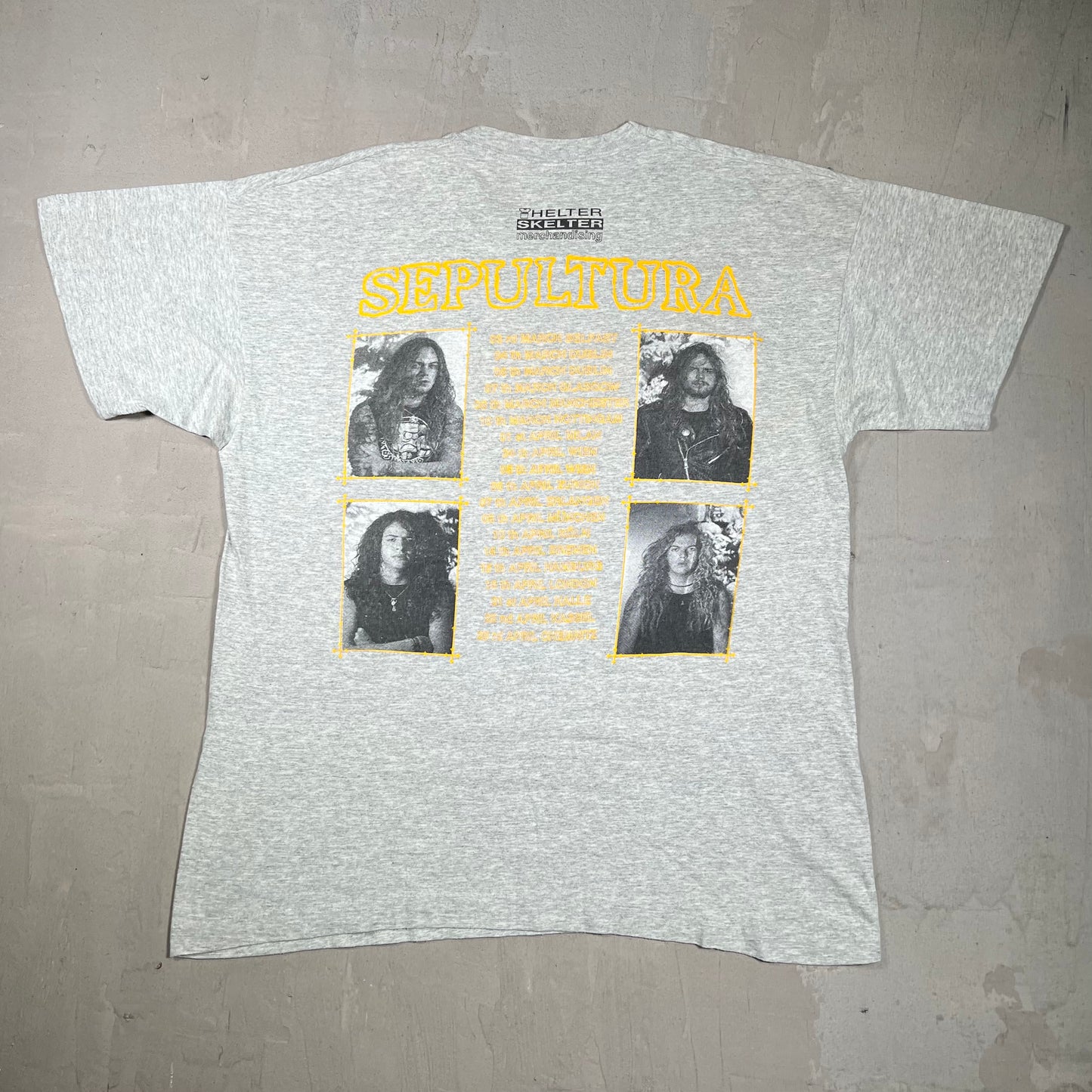 1990s Sepultura Brazilian Heavy Metal Grey Tour Tee Size XL USED v20022