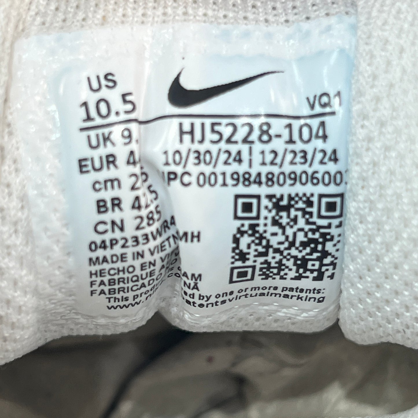 Nike V5 RNR White Vast Grey (2025) Size 10.5 USED s22610