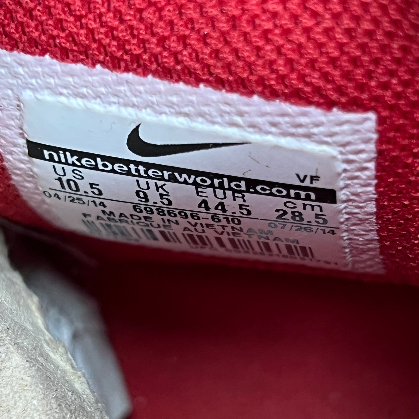 Nike Air Force One High Supreme Wolrd Famous Red (2014) Size 10.5 NEW s22667