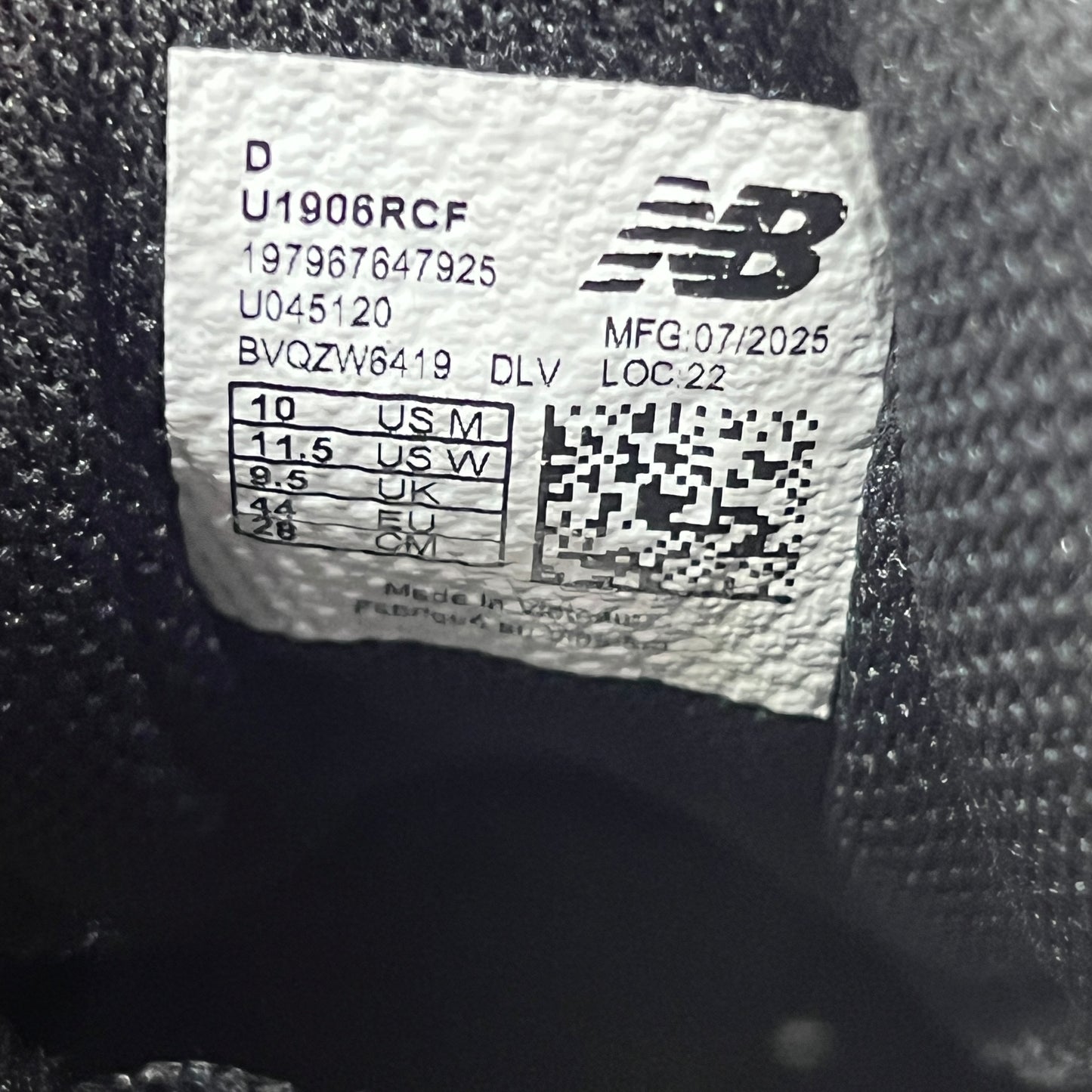 New Balance 1906R Black Grey White (2025) Size 10 USED s22660