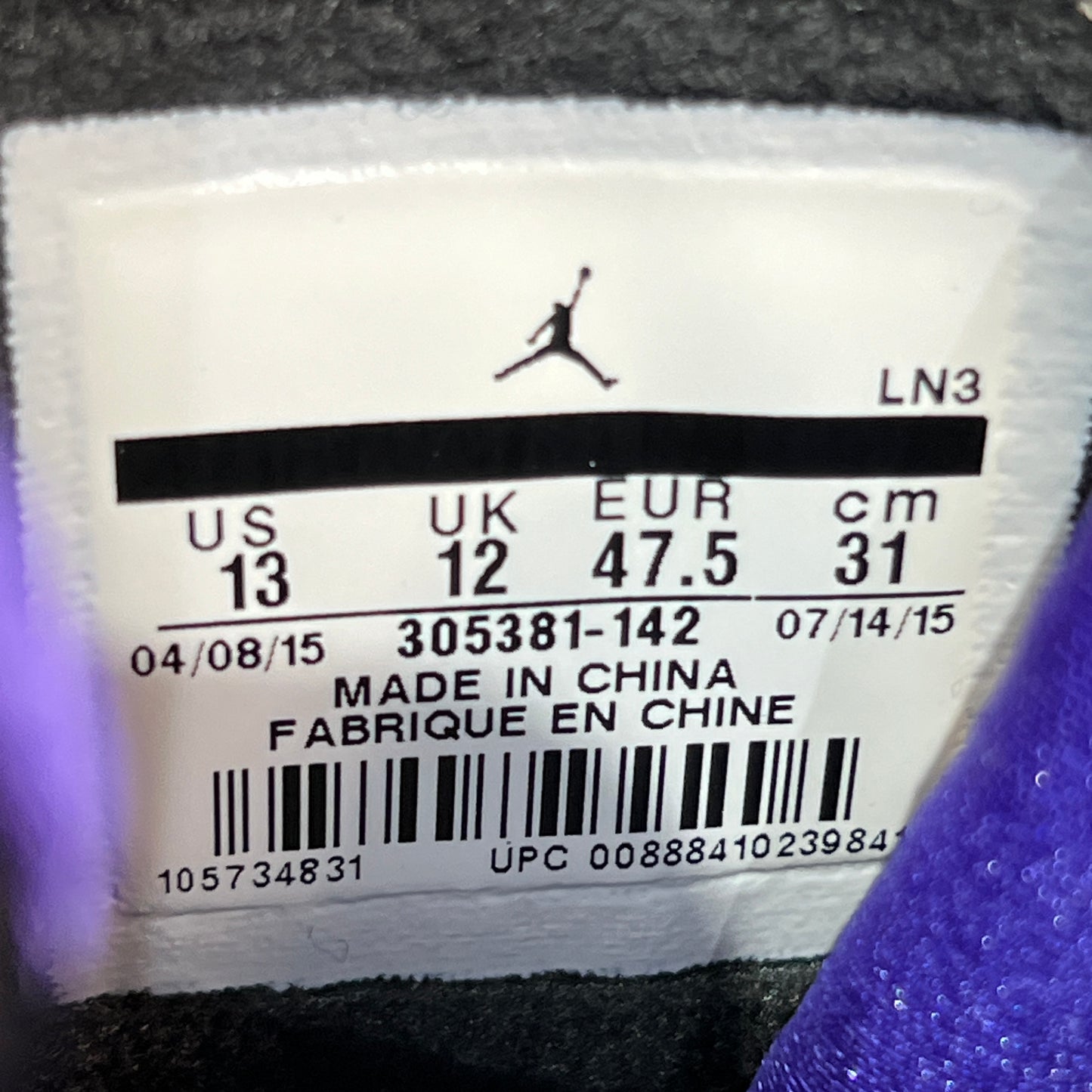 Jordan 8 Three Peat (2015) Size 13 NEW s22932
