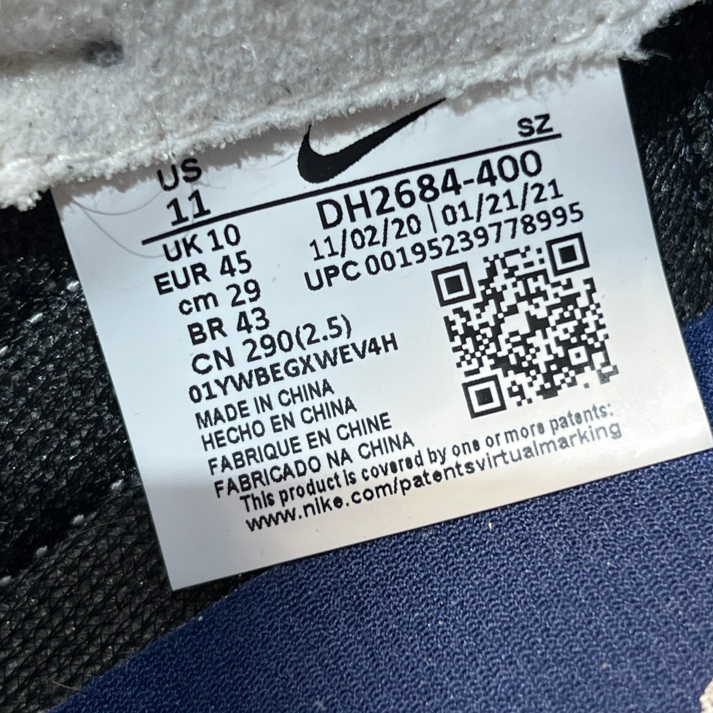 Nike LD Waffle SF Sacai Fragment Blue Void (2021) Size 11 USED s22839