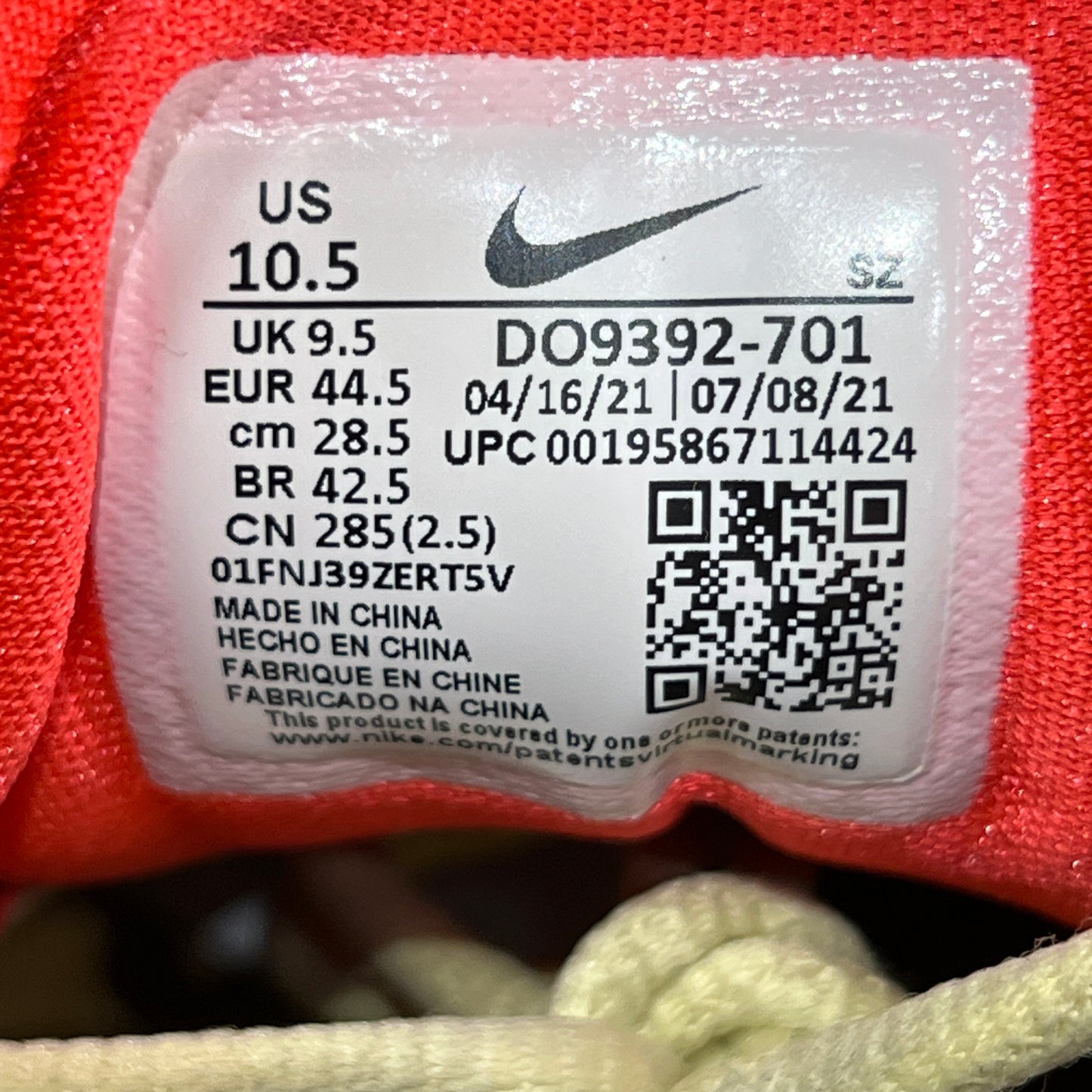 Nike Air Max 1 Travis Scott Cactus Jack Wheat Lemon Drop (2022) Size 10.5 USED s23110
