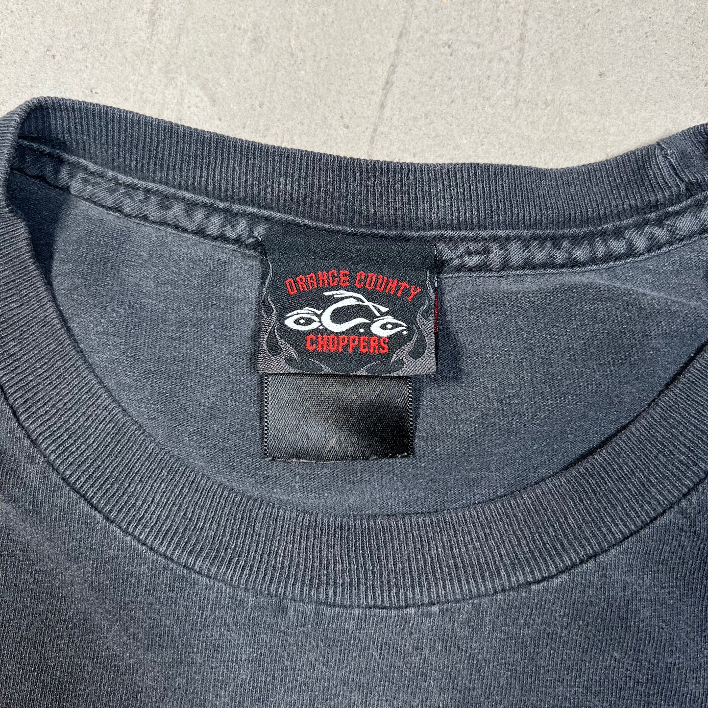 Y2K OCC Choppers Washed Black Longsleeve Size XL USED v19647