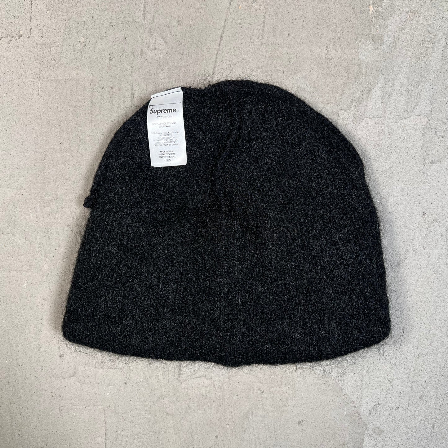 Supreme Mohair Black Beanie USED x17770