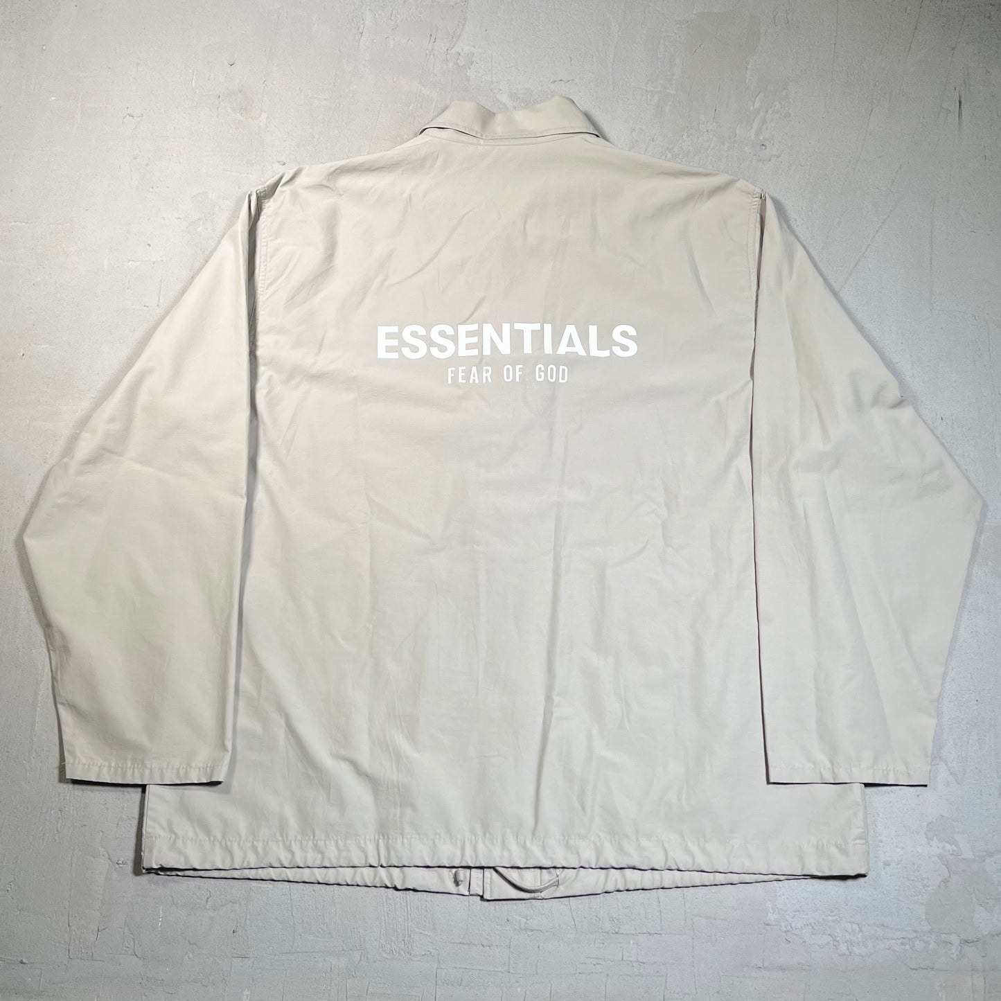 Fear of God FOG Essentials Cement Coach Button Up Jacket Size Medium USED x17825