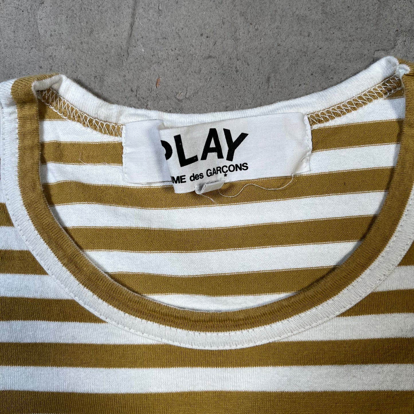CDG Comme Des Garcons White/Brown Longsleeve Size XXL USED x17836