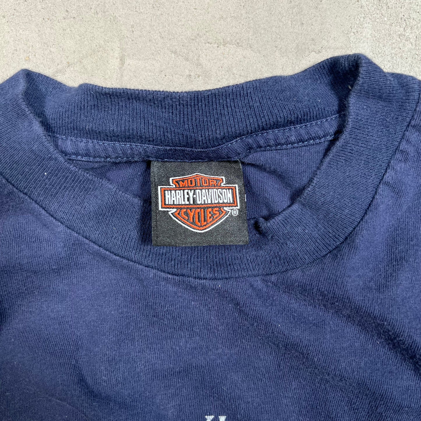 2008 Harley Davidson "Live Free Ride Free" Navy Tee Size Medium USED v19756