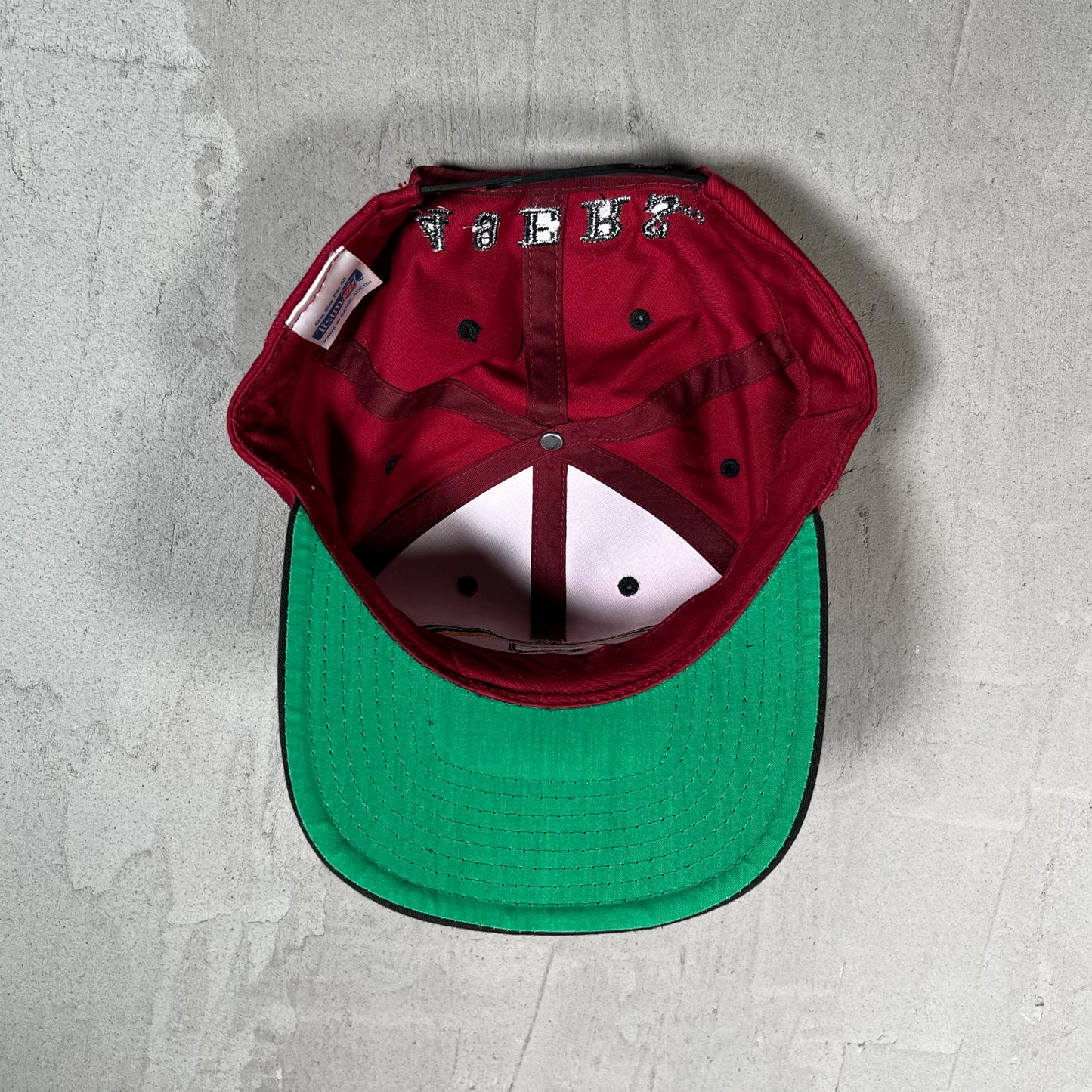 Y2K 49ers Big Logo Maroon/Black Snapback Hat USED v19724