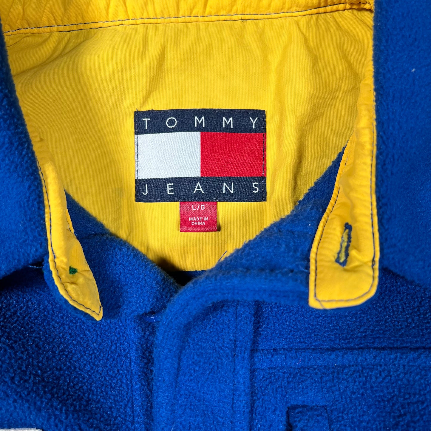 Tommy Hilfiger Jeans Outdoors Expedition Blue Fleece Half Zip Size Large USED v19665