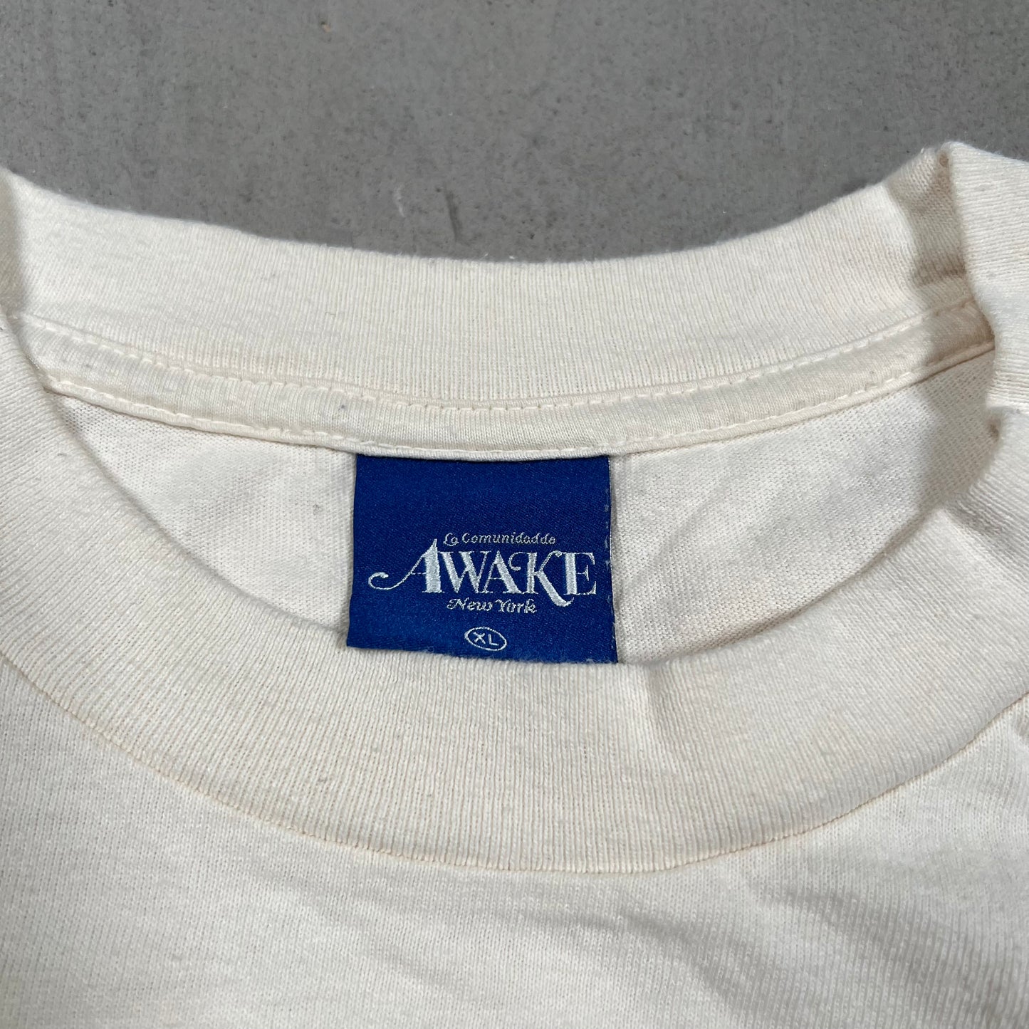 Awake NY Crawford Cream Tee Size XL USED x17862
