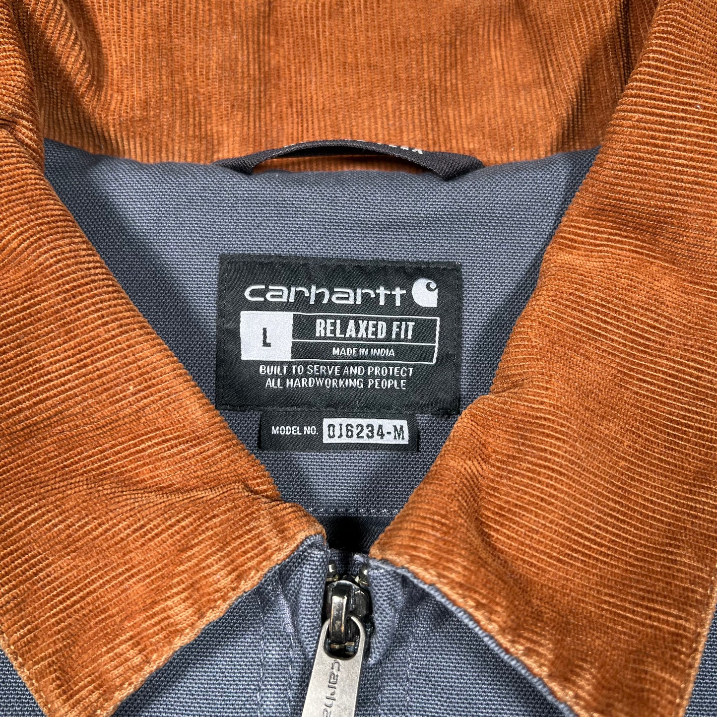 Carhartt Modern Workwear Blue Zip Up Jacket Size Large USED v19785