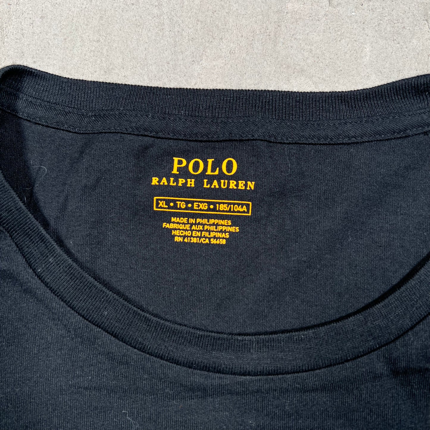 Polo Ralph Lauren Bear Drinking Black Tee Size XL USED v19794