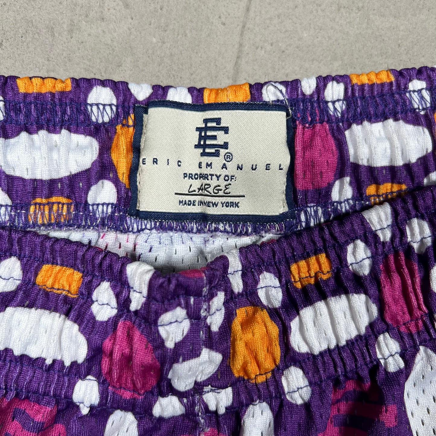 Eric Emanuel Groovy Purple Shorts Size Large USED x17920