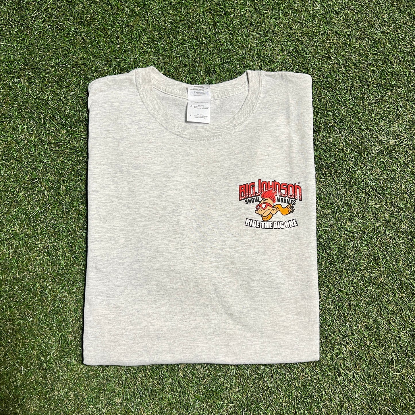 2003 Big Johnson Snowmobiles Grey Tee Size Large USED v4641