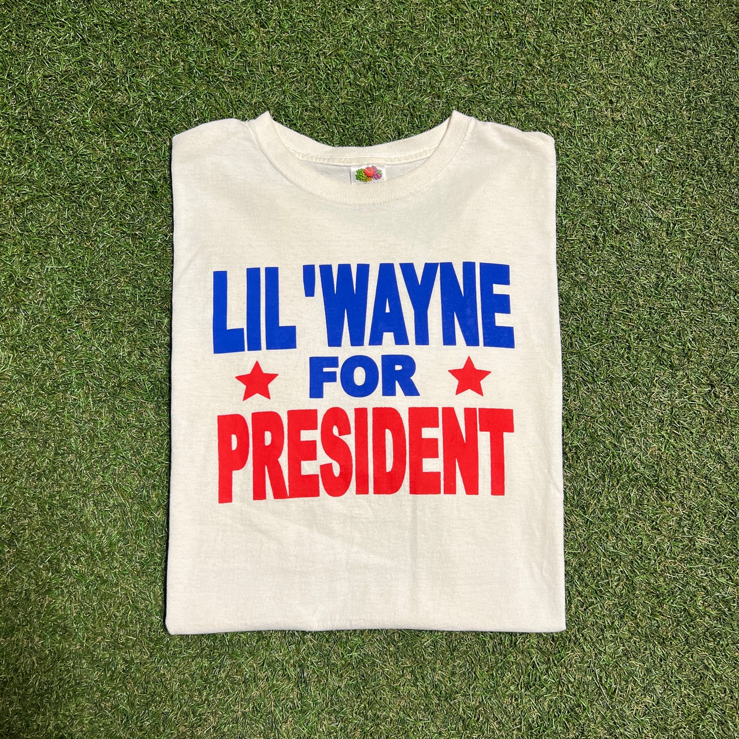 Lil Wayne For President White Tee Size XXL USED v5629