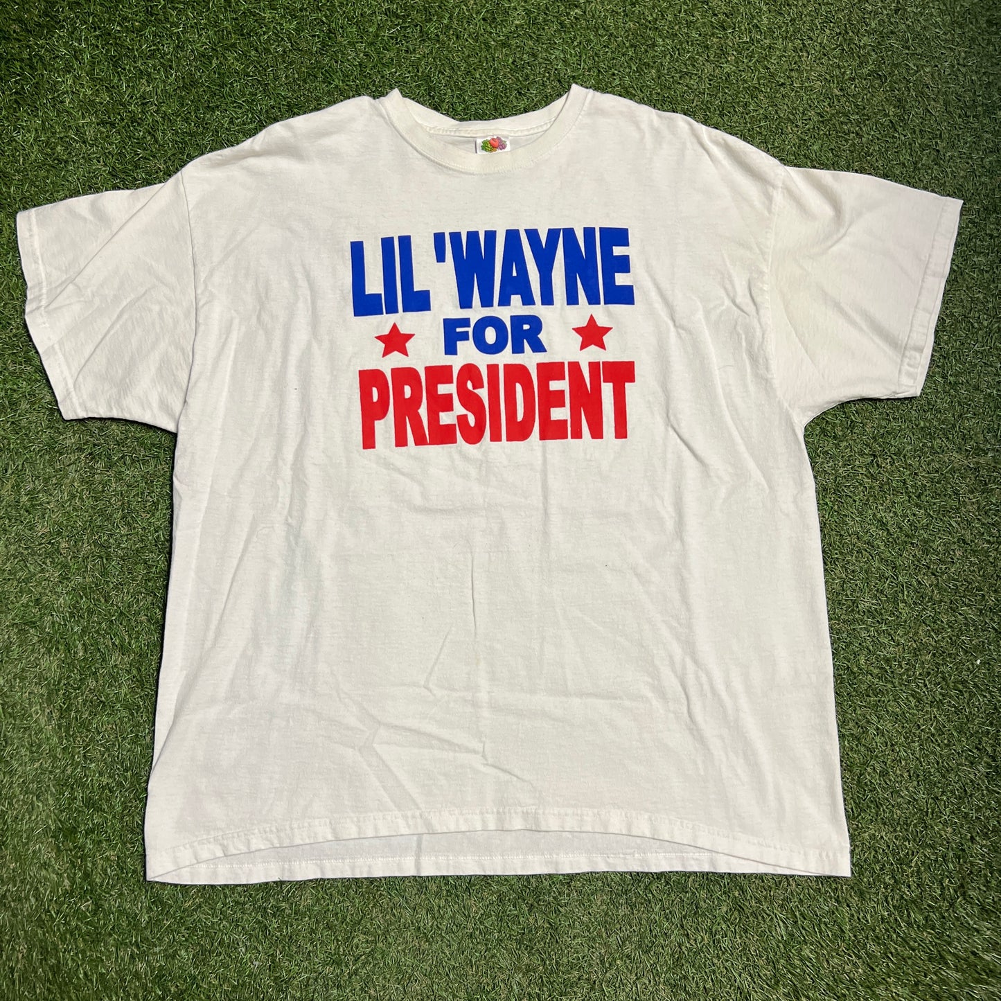 Lil Wayne For President White Tee Size XXL USED v5629