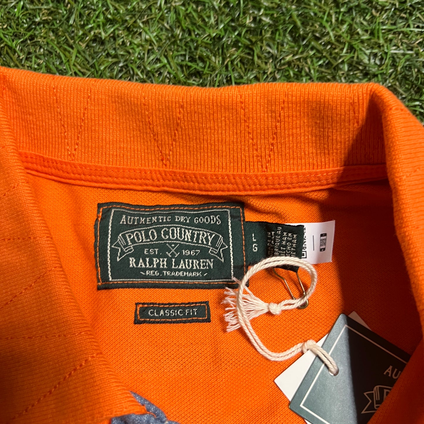 Polo ralph Lauren Orange Polo Denim Pocket Tee Size Large New V14080