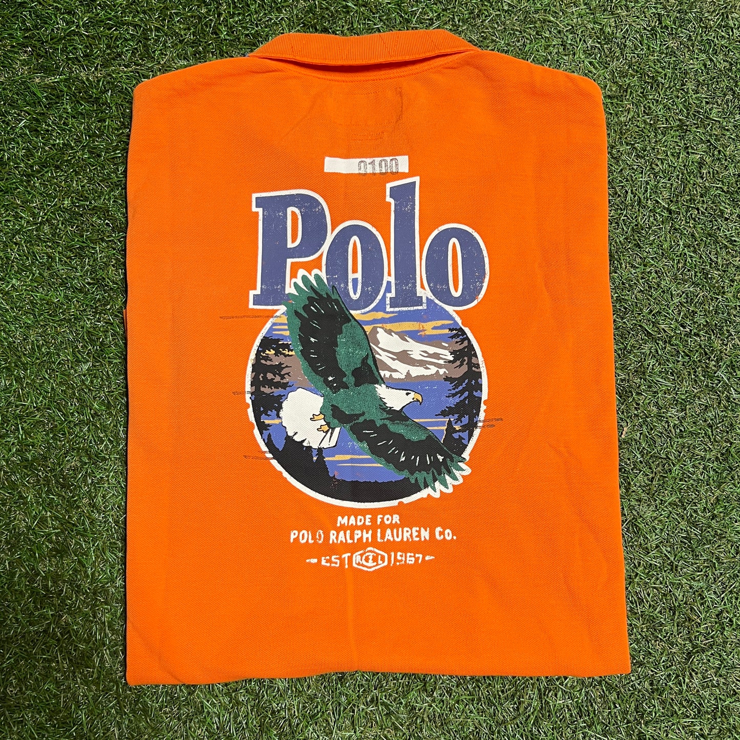Polo ralph Lauren Orange Polo Denim Pocket Tee Size Large New V14080