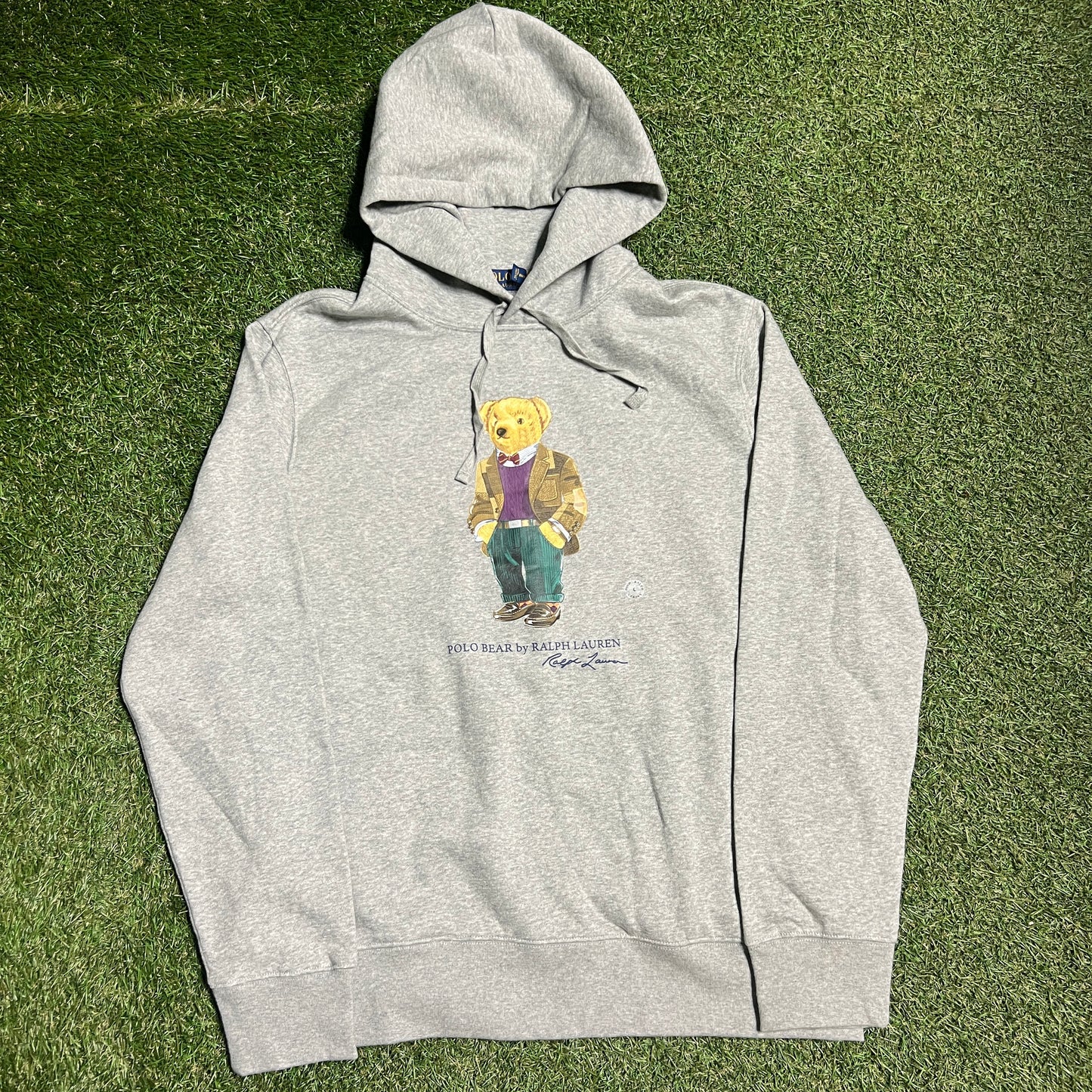 Polo Ralph Lauren Grey Bear Hoodie Size Large New V14084