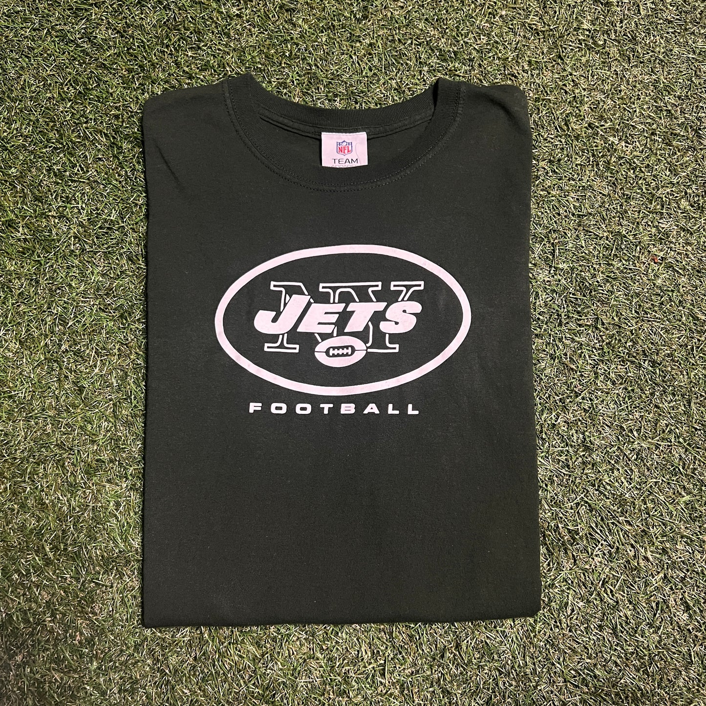 2010s NY Jets Football Green Tee Size Large USED v13986