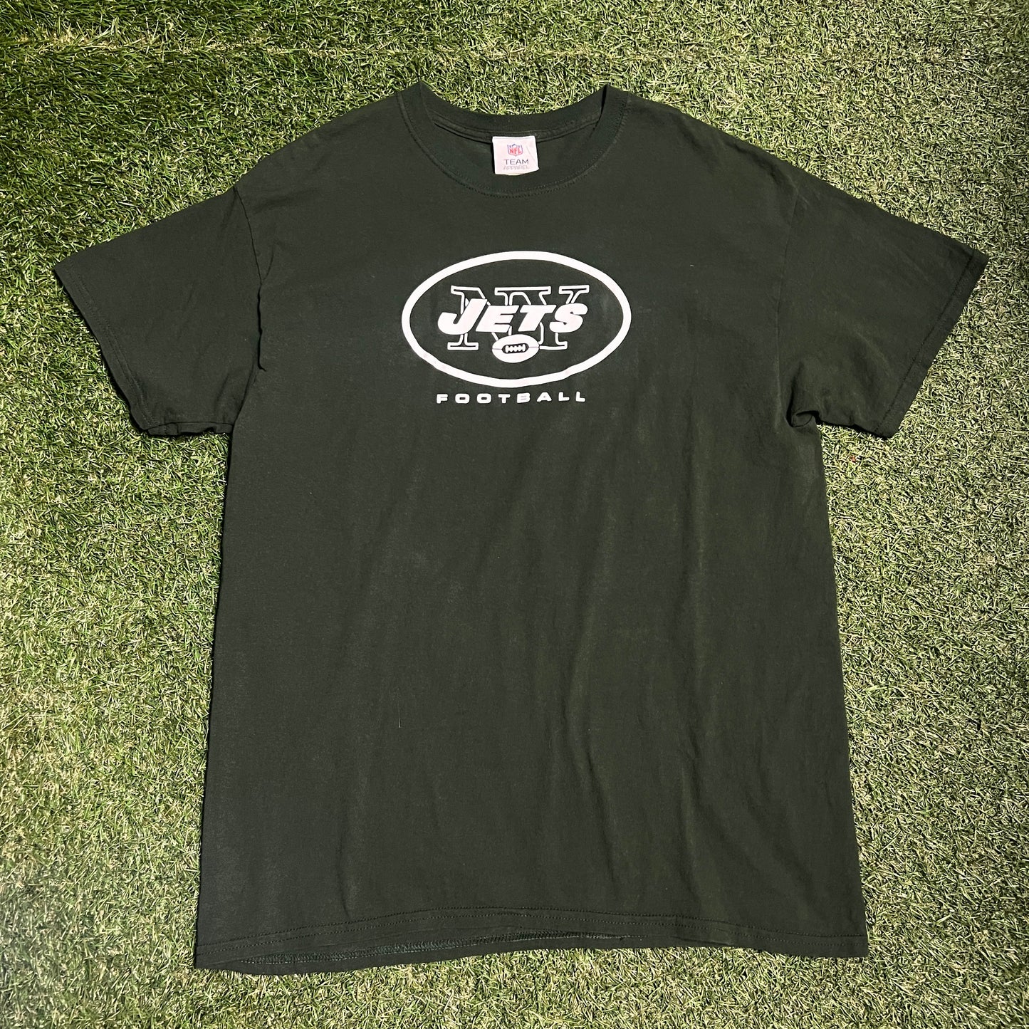 2010s NY Jets Football Green Tee Size Large USED v13986