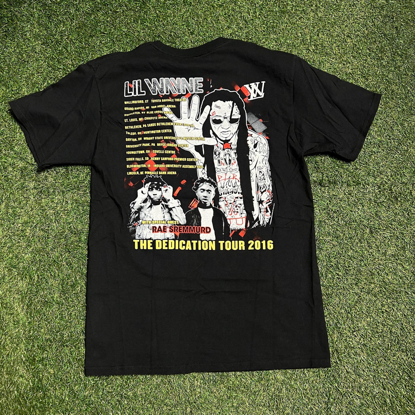 2016 Lil wayne The Dedication Tour Black Tee Size Large USED v5246
