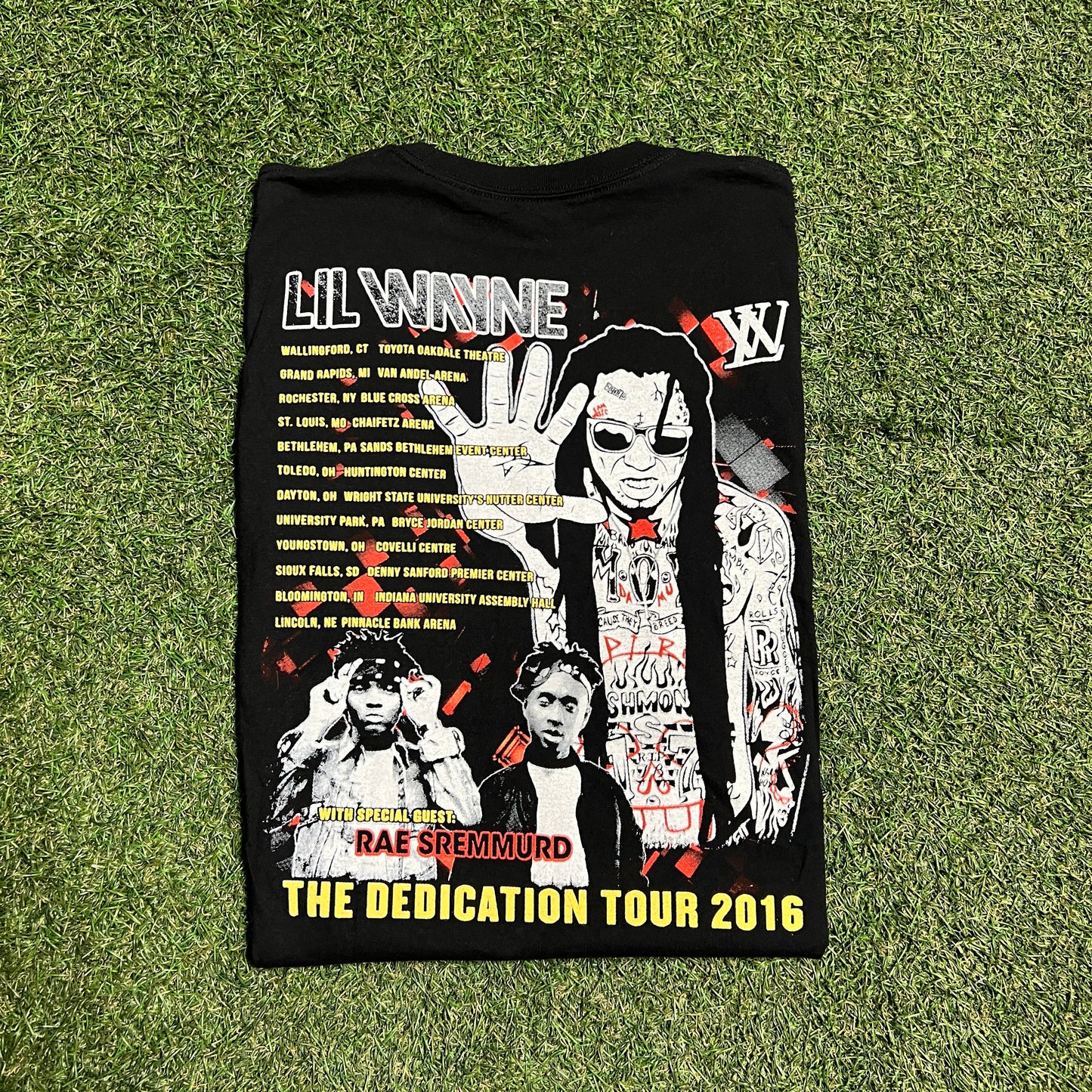 2016 Lil wayne The Dedication Tour Black Tee Size Large USED v5246