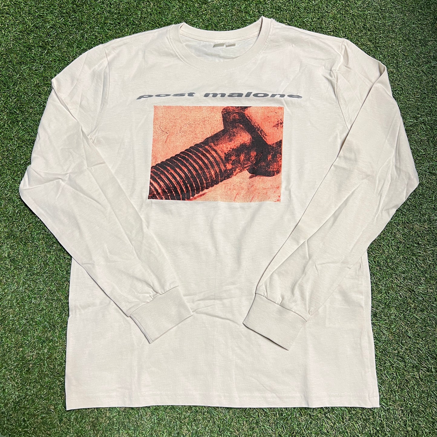 Post Malone H&M Screw Cream Long Sleeve Size Medium NEW v4220