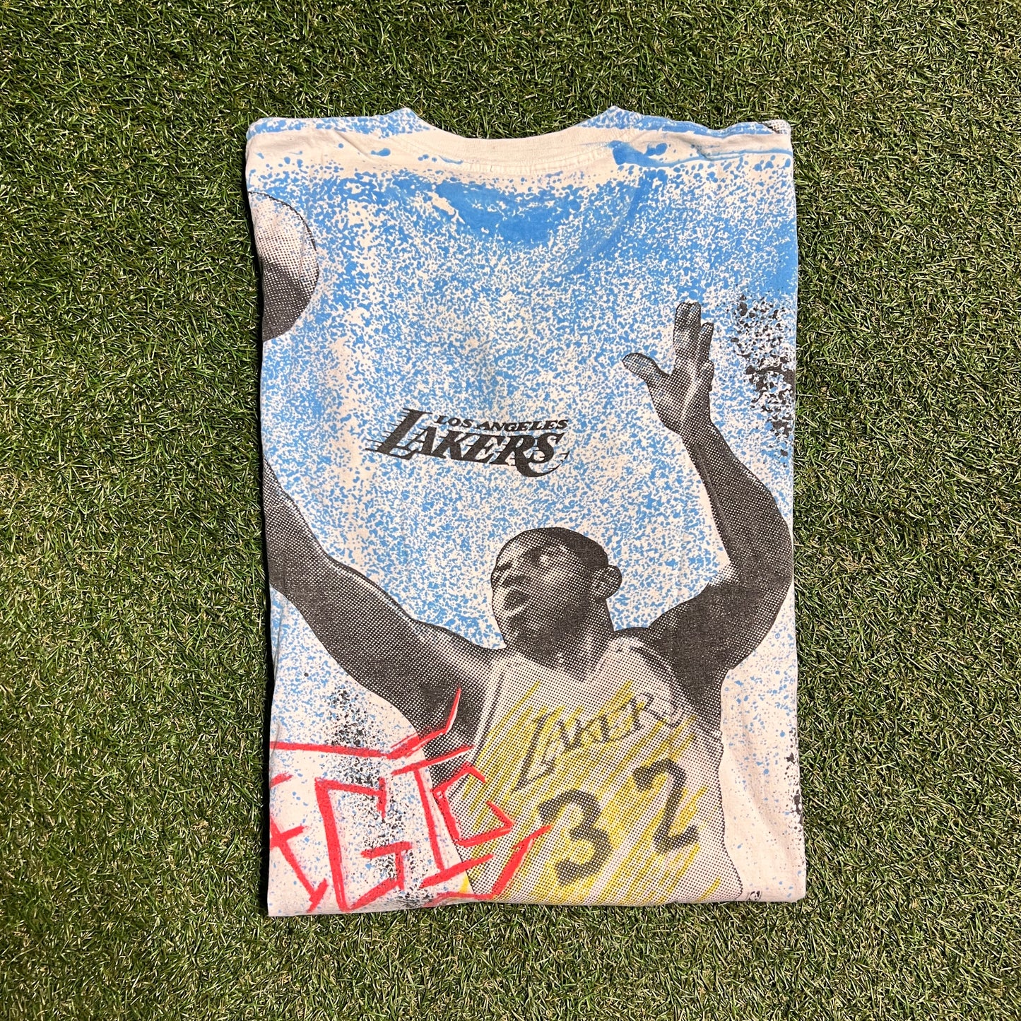 Magic Johnson La Lakers Full print tee Size XL USED v5500
