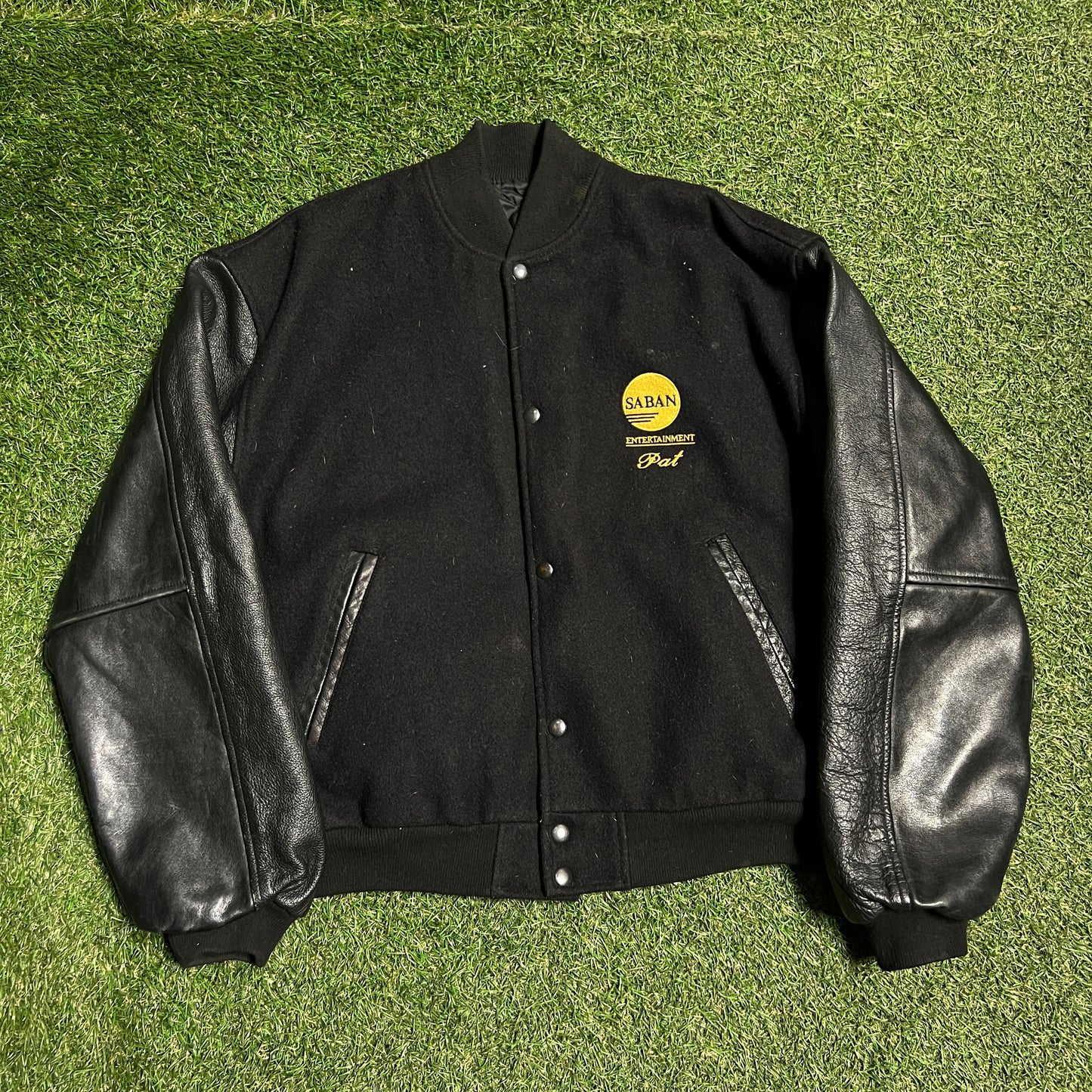 Power Rangers Friends and Family Pat Saban Black Jacket Size Large Used v14102