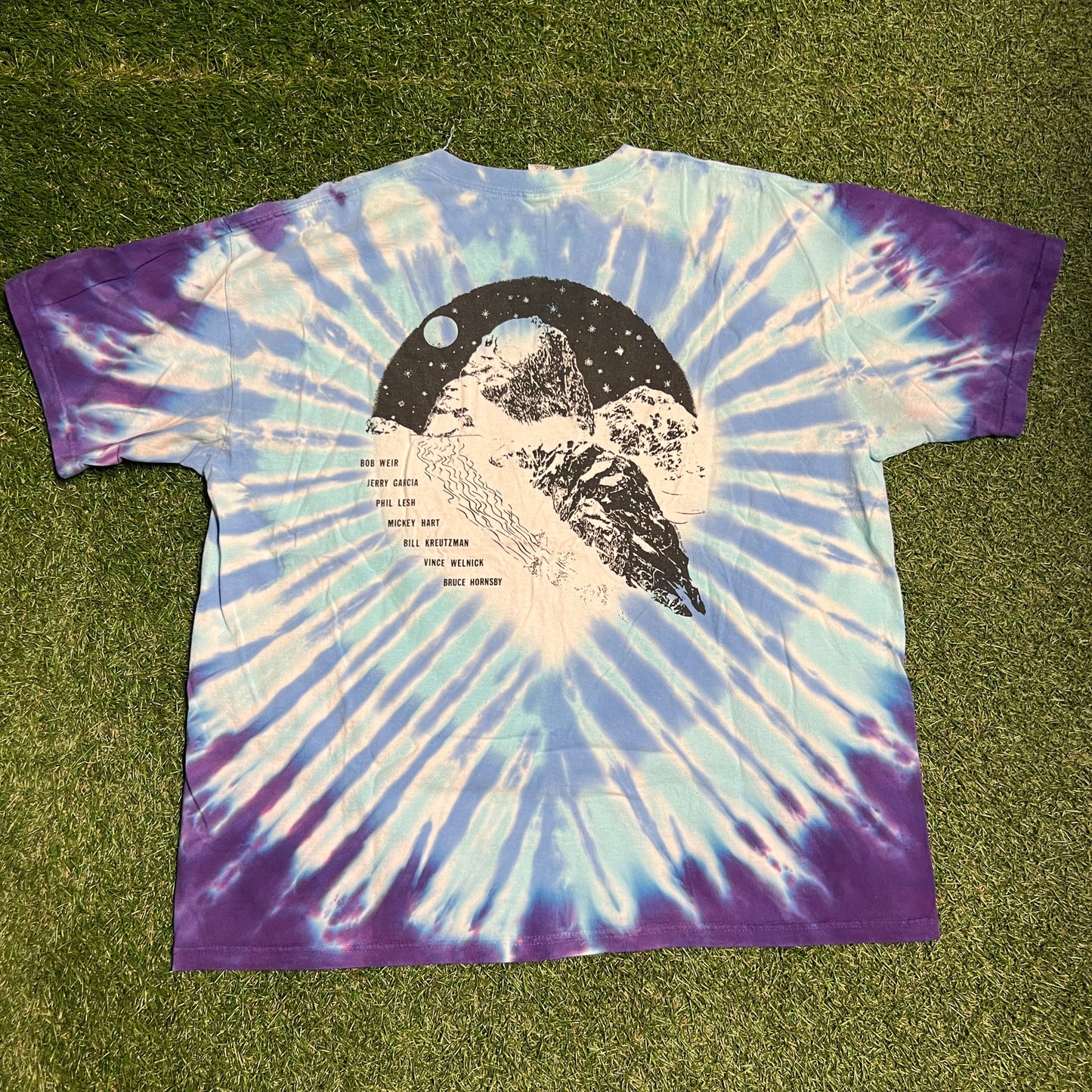 1995 Grateful Dead Skiing Skeleton Tie Dye Tee Size XL USED v9127