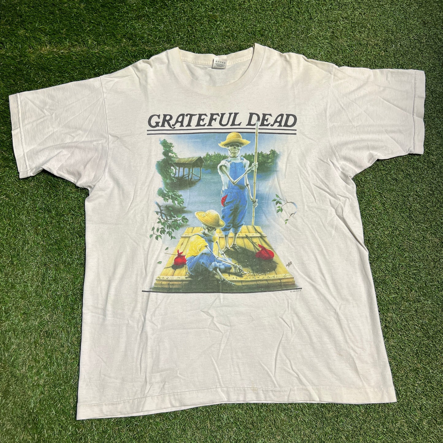 1995 Grateful Dead Garden on River Spring Tour White Tee Size XL USED v4984