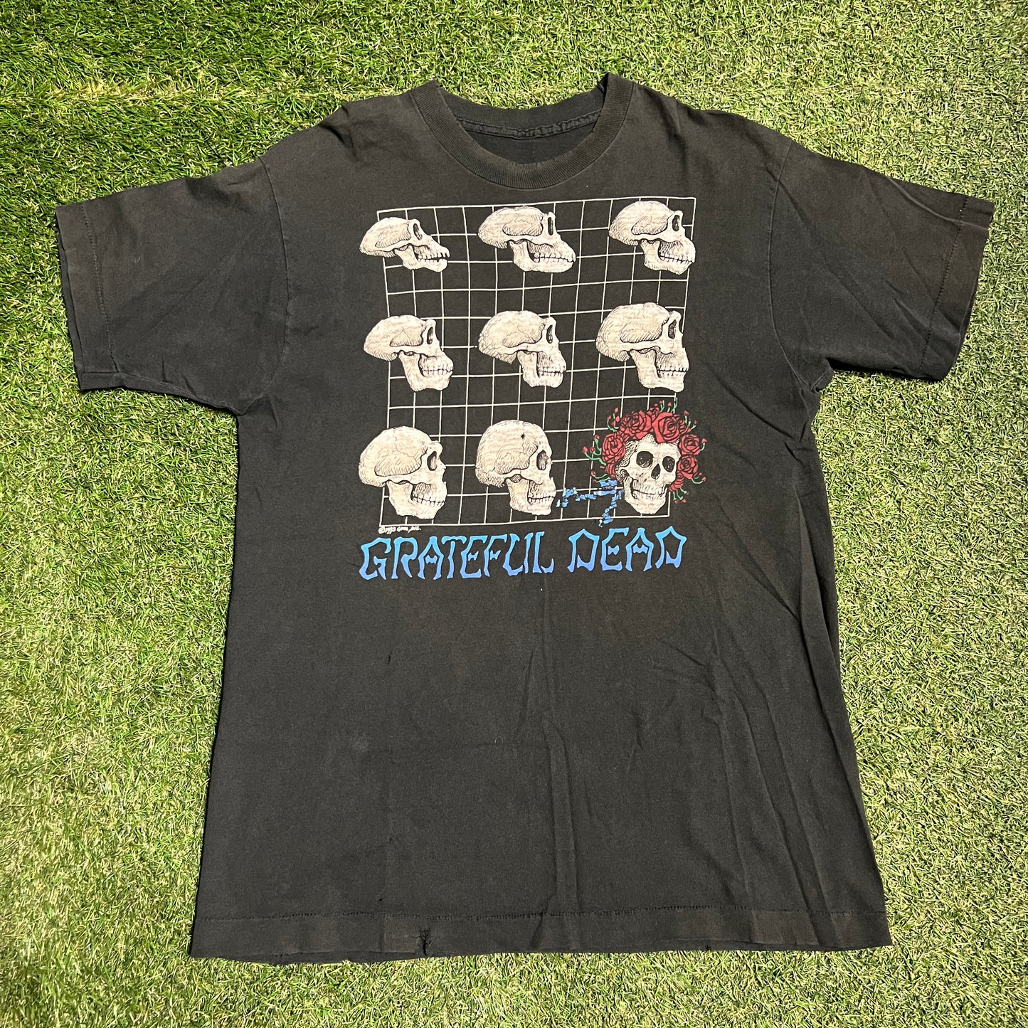 1993 Grateful Dead Evolution of Deadhead Black Tee Size XL USED v5373
