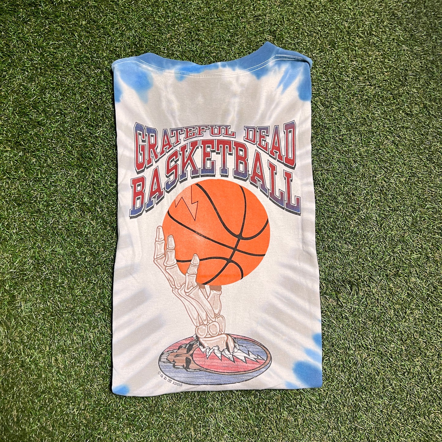 1996 Grateful Dead Basketball Bear Dunking Tie Dye Tee Size XL USED v6459