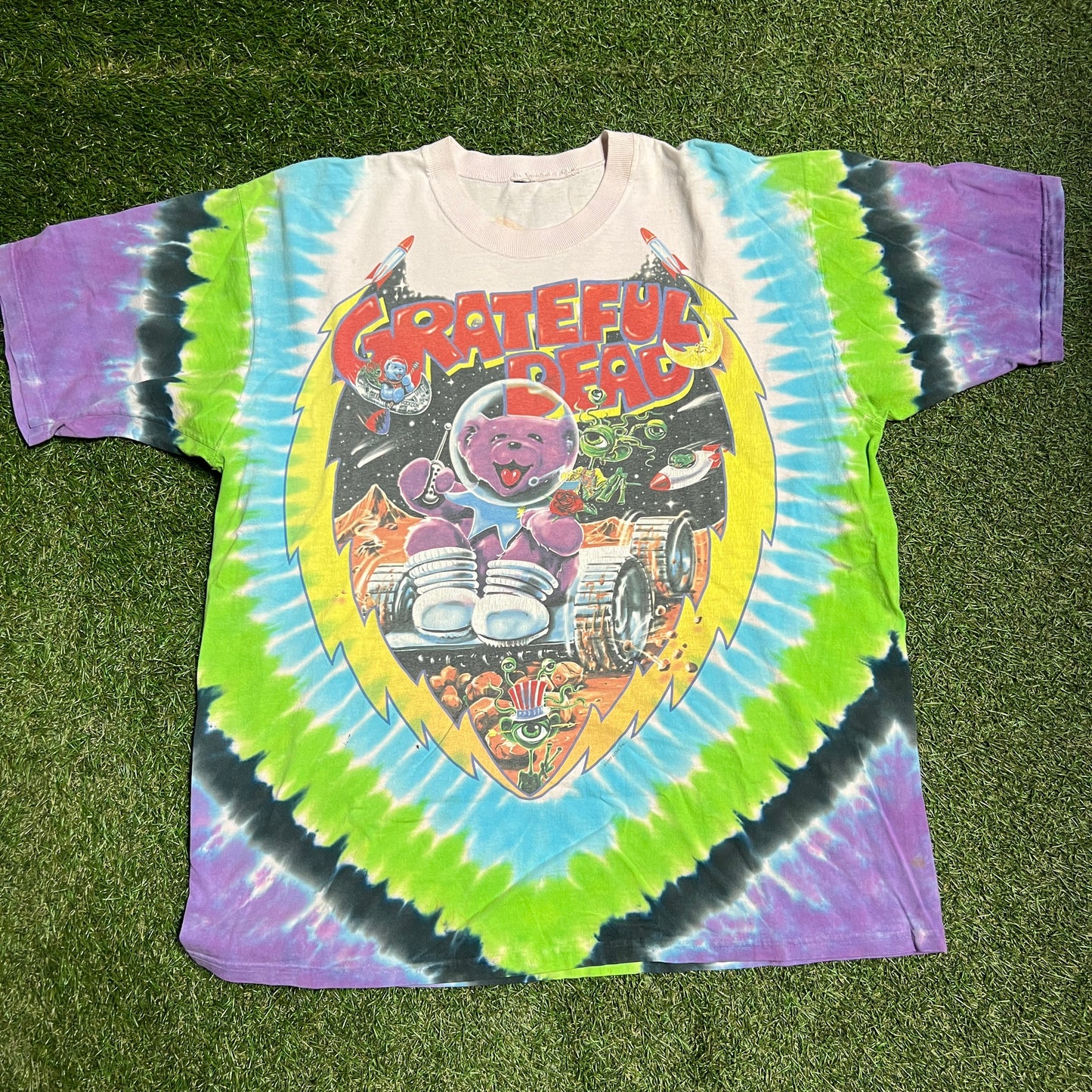 1997 Grateful Dead Mars Rover Space Tye Die Tee Size XL USED v9832