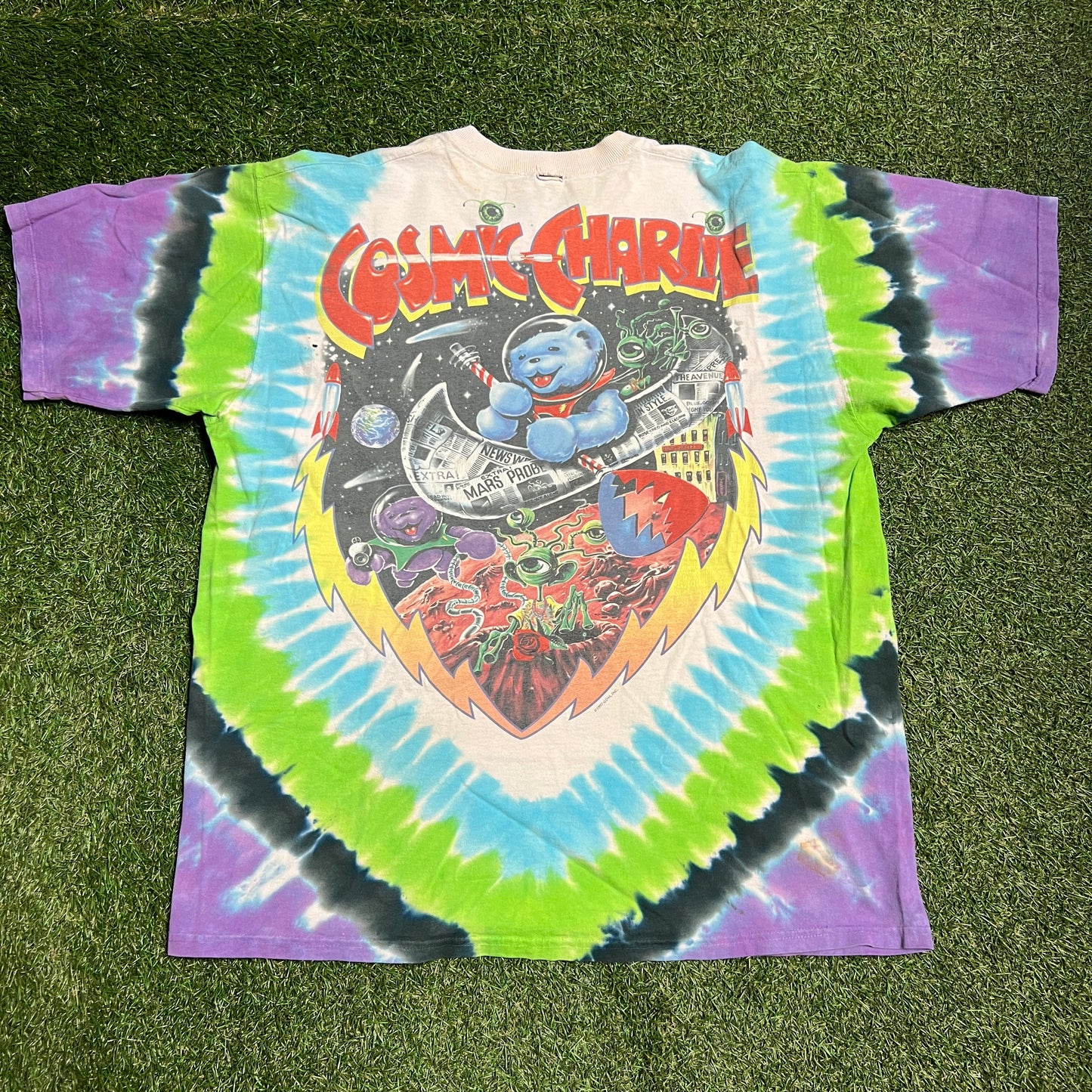 1997 Grateful Dead Mars Rover Space Tye Die Tee Size XL USED v9832