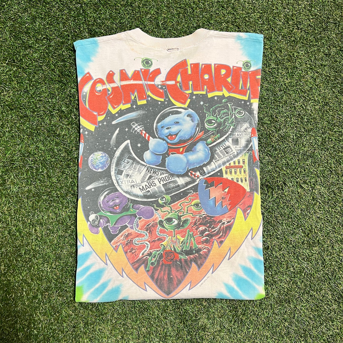 1997 Grateful Dead Mars Rover Space Tye Die Tee Size XL USED v9832