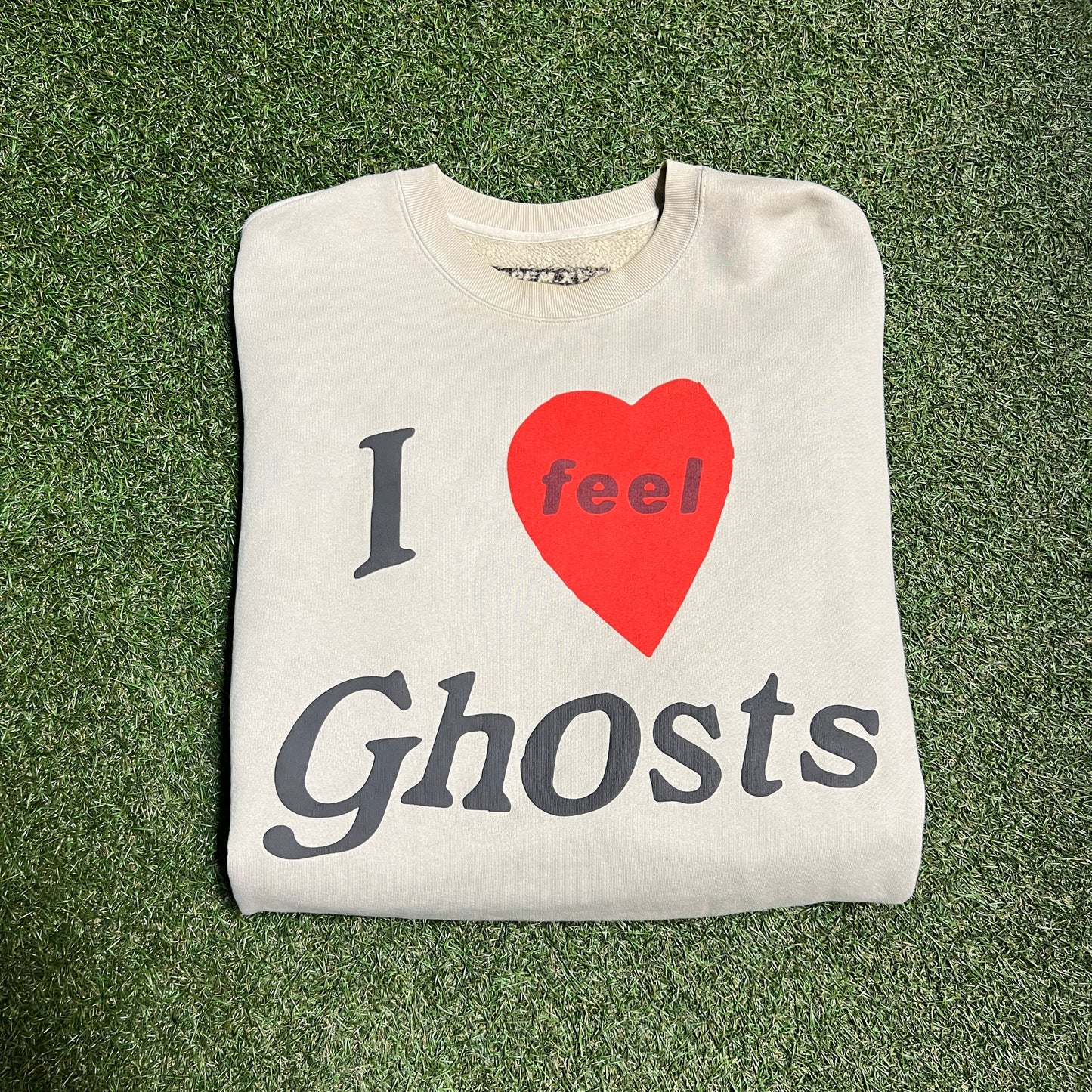 CPFM Kids See Ghost Kanye Cudi I feel Ghosts Tan Crewneck Size Large USED x3041