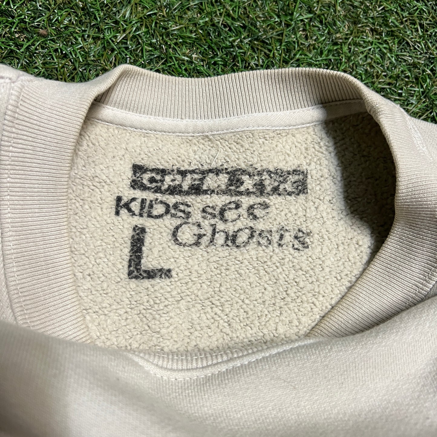 CPFM Kids See Ghost Kanye Cudi I feel Ghosts Tan Crewneck Size Large USED x3041