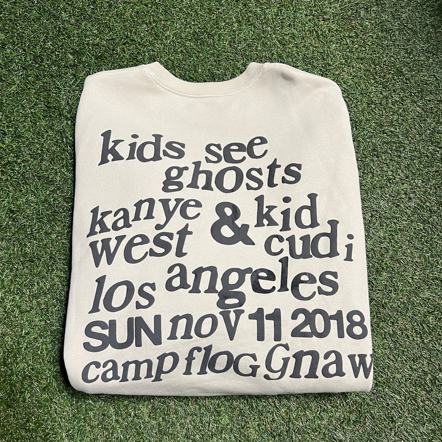 CPFM Kids See Ghost Kanye Cudi I feel Ghosts Tan Crewneck Size Large USED x3041