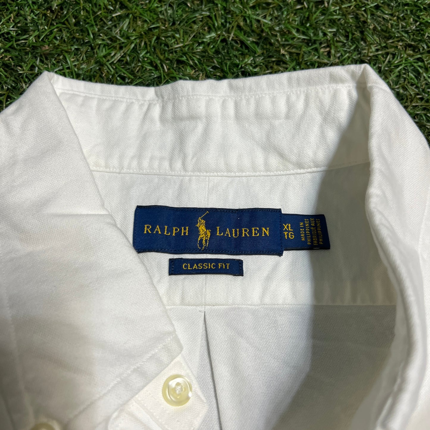 Ralph Lauren Polo Bear White Button Up Size XL USED v14120
