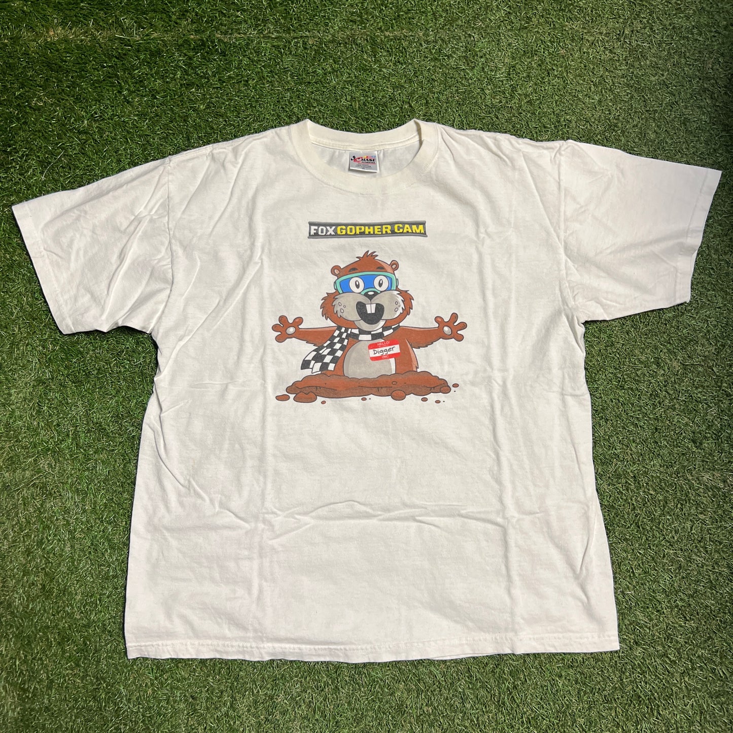 Fox Gopher Cam Digger White Tee Size XL USED v14116