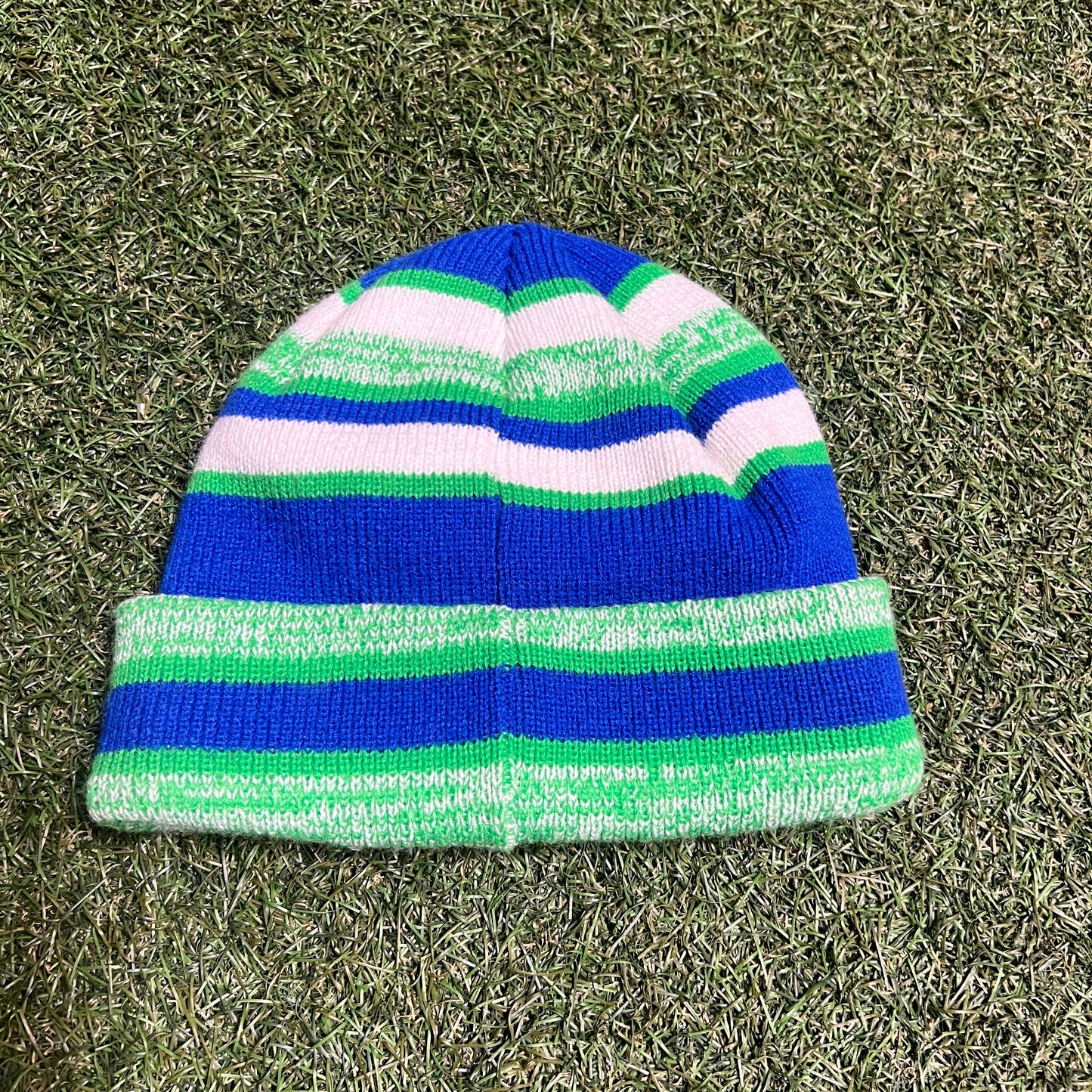 Supreme Green Blue Stripe Beanie OS NEW x12512