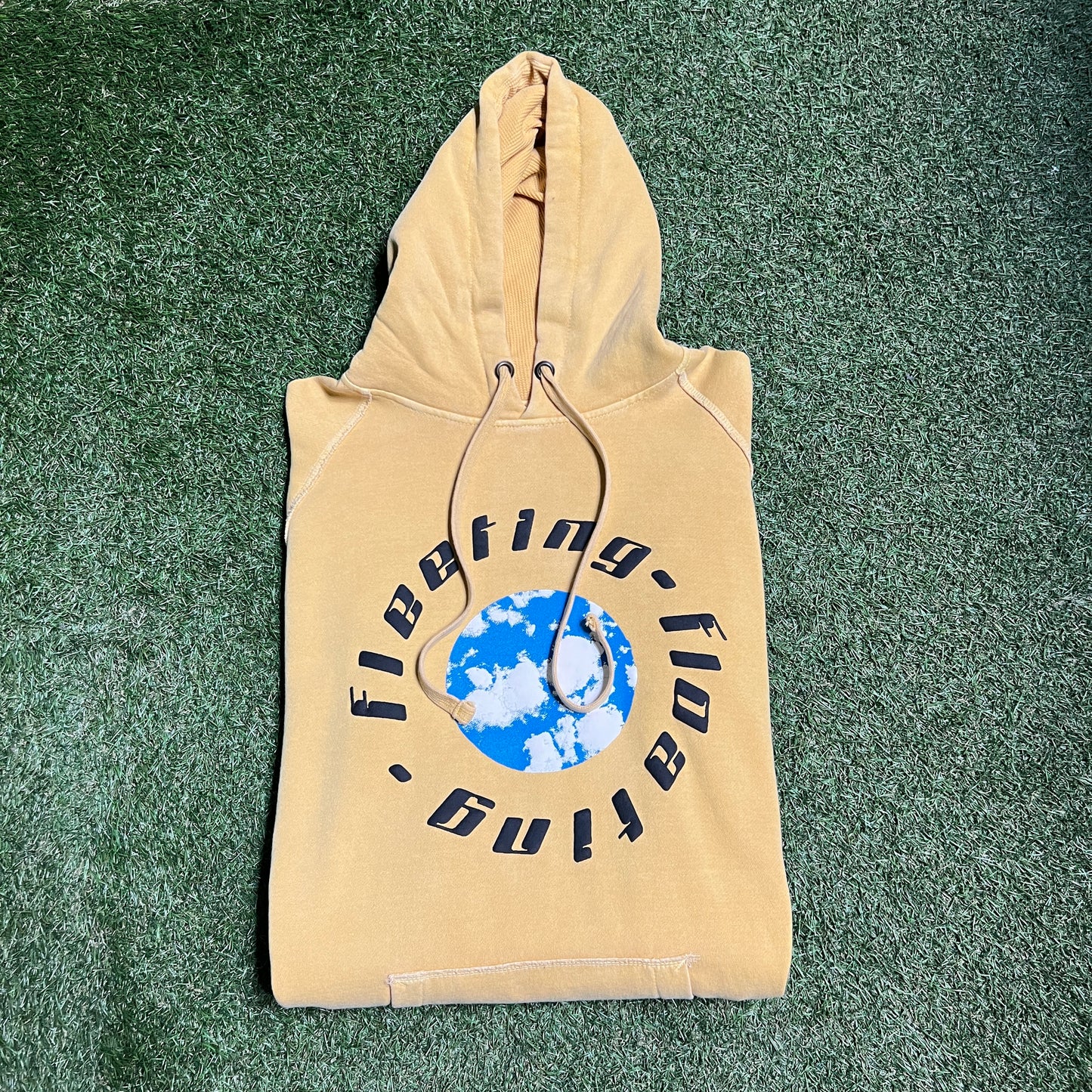 CPFM Fleeting Floating Yellow Hoodie Size Large USED x10386