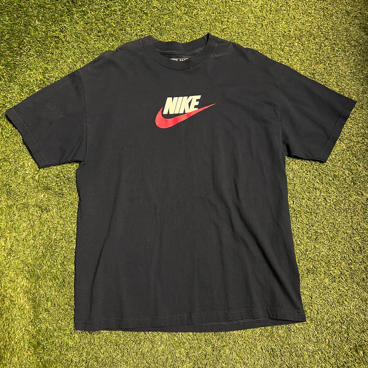 Vintage Nike Red Check Navy Tee Size XL USED v11117